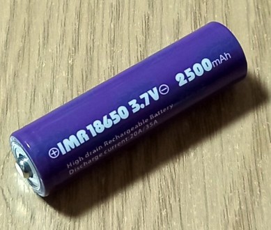 Аккумулятор 20/35 A 2500 мАч 3,7 В Efest Purple IMR18650 - flat top, неисправна . Дніпро. фото 1 Аккумулятор 20/35 A 2500 мАч 3,7 В Efest Purple IMR18650 - flat top, неисправна . Дніпро. фото 1