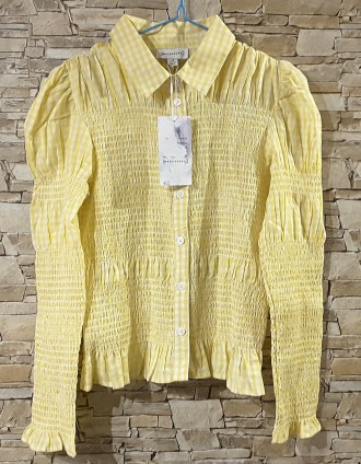 Оригинальная блуза из 100% тончайшего индийского хлопка с длинным рукавом на пуг. . фото 2
