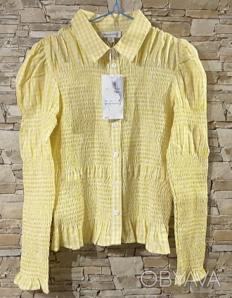 Оригинальная блуза из 100% тончайшего индийского хлопка с длинным рукавом на пуг. . фото 1