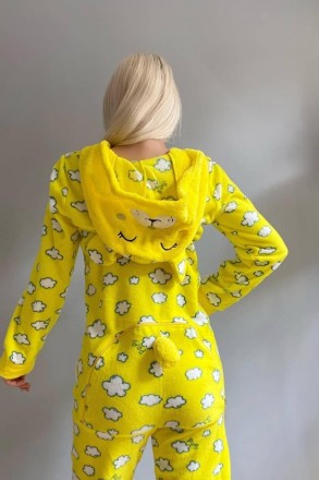 Женская теплая пижама комбинезон с карманом на попе вырезом, попожама кигуруми с. . фото 4