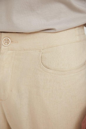 Мужские летние брюки из льна и вискозы, прямого кроя от финского бренда Finn Fla. . фото 6