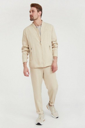 Мужские летние брюки из льна и вискозы, прямого кроя от финского бренда Finn Fla. . фото 3
