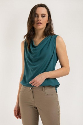 Летняя драпированная блузка от финского бренда Finn Flare. Эта модель изготовлен. . фото 2
