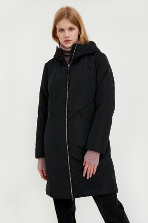 Длинная женская куртка демисезонная Finn Flare из материала с влагоотталкивающей. . фото 2