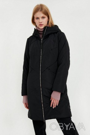 Длинная женская куртка демисезонная Finn Flare из материала с влагоотталкивающей. . фото 1