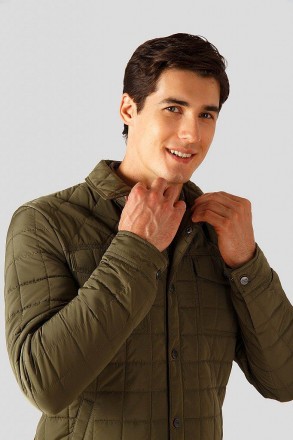Стеганая куртка-рубашка мужская Finn Flare демисезонная на планке с кнопками. Мо. . фото 6
