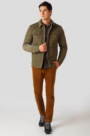 Стеганая куртка-рубашка мужская Finn Flare демисезонная на планке с кнопками. Мо. . фото 3