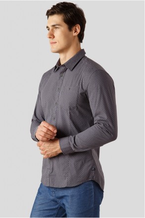 Мужская рубашка от финского бренда Finn Flare. Модель с длинным рукавом, застеги. . фото 5