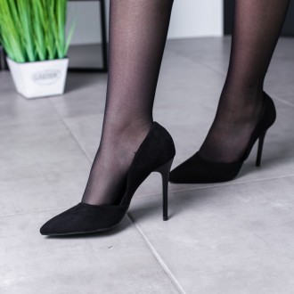 Женские туфли черные Tabasco 3452 Туфли женские выполнены из искусственной замши. . фото 6