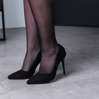 Женские туфли черные Tabasco 3452 Туфли женские выполнены из искусственной замши. . фото 2