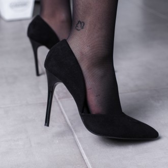 Женские туфли черные Tabasco 3452 Туфли женские выполнены из искусственной замши. . фото 7