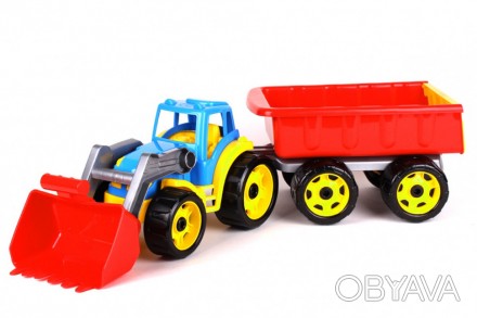 Трактор 3688TXK з ковшем і причепом - захоплююча дитяча іграшка, представлена в . . фото 1