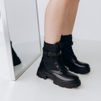 Женские ботинки черные Aeris 3289 Ботинки женские выполнены из искусственной кож. . фото 2