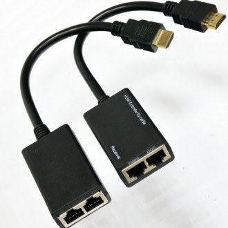 
 HDMI удлинитель по витой паре, который позволяет разместить дисплей по HDMI си. . фото 2
