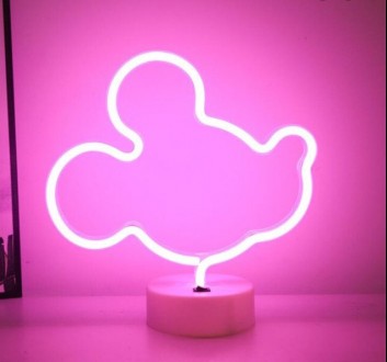 Ночник неоновый светильник лампа Микки Mickey с пультом и таймером. Івано-Франківськ. фото 1