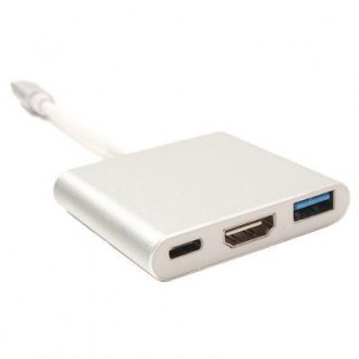Переходник USB C-Type - HDMI/USB PowerPlant (KD00AS1306). Бровары. фото 1 Переходник USB C-Type - HDMI/USB PowerPlant (KD00AS1306). Бровары. фото 1