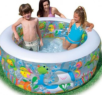 Детский надувной бассейн "Аквариум" Intex 58480 прекрасная возможность соединить. . фото 4