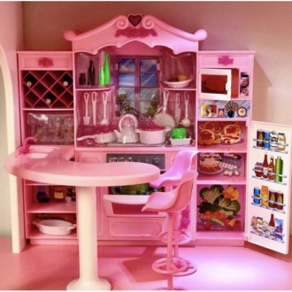 Мебель для кукол Gloria Барная стойка 2616 сделана в бело-розовом цвете с красив. . фото 4