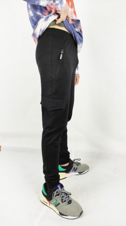  
Трикотажные брюки Джогеры двунитка с манжетами, карманами на замке и с шнурком. . фото 2
