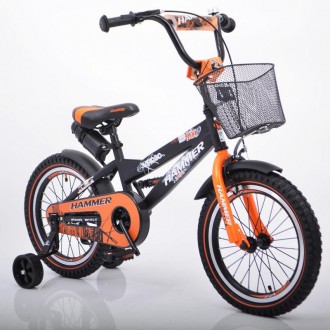 Детский Велосипед с ручкой Hammer-16 S600 Колёса 16’’х2,4’ Черно-Оранжевый. Суми. фото 1 Детский Велосипед с ручкой Hammer-16 S600 Колёса 16’’х2,4’ Черно-Оранжевый. Суми. фото 1