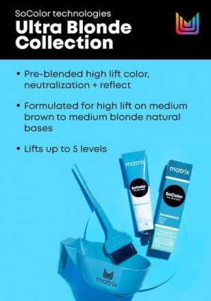 
 
Ультра осветляющая стойкая перманентная крем-краска для волос MATRIX Ultra Bl. . фото 6