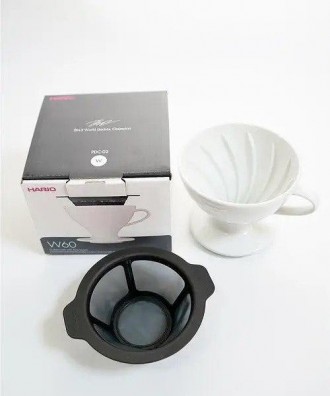 Пуровер воронка v60 02 Hario для приготовления фильтр кофе, с многоразовым фильт. . фото 4