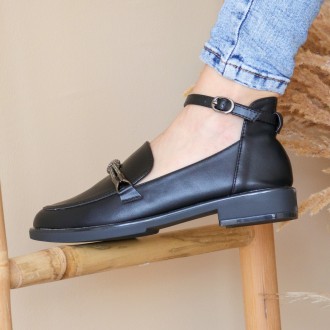 Женские туфли черные Geron 3164 Туфли женские выполнены из искусственной кожи. М. . фото 4