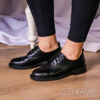 Женские туфли черные Ulem 3180 Туфли женские выполнены из искусственной кожи. Мо. . фото 1