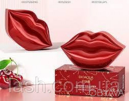 Патчі для губ Bioaqua Cherry Collagen Moisturizing Essence Lip Film.
Патчі для г. . фото 1