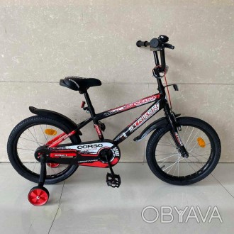 Велосипед 16" дюймов 2-х колёсный "CORSO" EX - 16128 ручной тормоз, звоночек, до. . фото 1