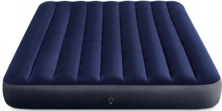 Велюровый двуспальный надувной матрас Intex 152x203x25 см, синий
Надувной матрас. . фото 3