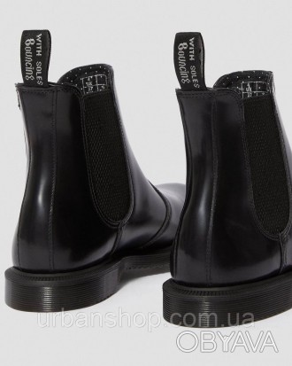 ОРИГІНАЛ! Жіночі Dr.Martens FLORA LEATHER CHELSEA BOOTS BLACK POLISHED SMOOTH 14. . фото 1