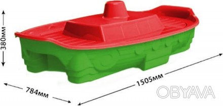 Песочница-бассейн в форме кораблика — яркая пластиковая игровая площадка, . . фото 1
