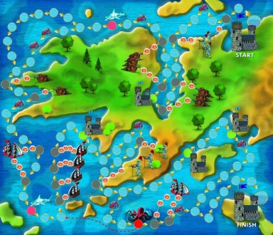 Двусторонняя красочная карта, забавные животные + пиратские приключения = лучшая. . фото 7