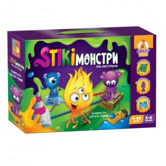 Детская настольная игра "Стикимонстры" Vladi Toys на украинском языке, ребенку о. Киев. фото 1