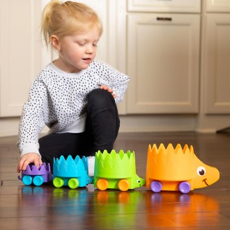 Игрушка каталка пирамидка для детей Ежики Fat Brain Toys детская пирамидка пласт. . фото 4