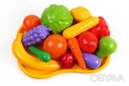  Интересный набор ярких фруктов и овощей поможет ребенку выучить формы, цвета, з. . фото 1