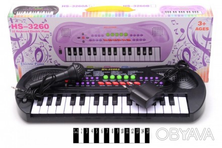 Піаніно з мікрофоном (коробка) HS3260А р.43,5*16,5*5,5 см
Игровой синтезатор раб. . фото 1