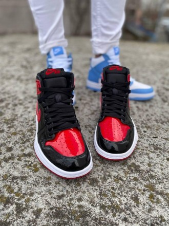 Кроссовки женские черно-красные Nike Air Jordan 1 Retro High OG Patent Bred
Крут. . фото 10