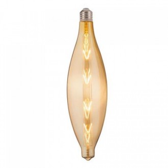 Лампа винтажная светодиодная (ретро) Filament led ELLIPTIC 8W E27 2200К Янтар. . фото 2