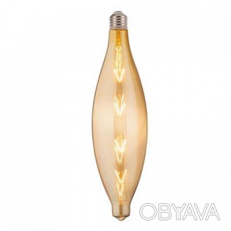 Лампа винтажная светодиодная (ретро) Filament led ELLIPTIC 8W E27 2200К Янтар. . фото 1