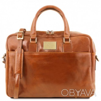 Кожаный портфель для ноутбука с передним карманом Tuscany Leather Urbino TL14124. . фото 1