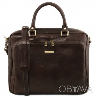 Кожаный портфель для ноутбука с передним карманом Pisa Tuscany TL141660. . фото 1
