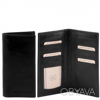 Ексклюзивний вертикальний шкіряний гаманець біфолд Tuscany Leather TL140784. . фото 1