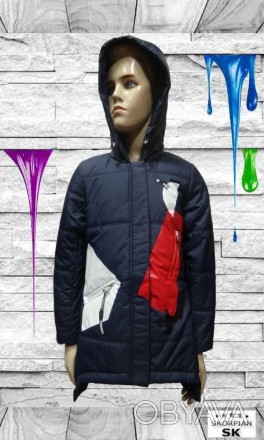 Куртка SCORPIAN для мальчика Удлинённая модель, яркие вставки Выполнена из водоо. . фото 1