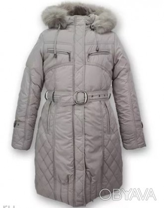 Пальто для девочки из однотонного материала. У пальто есть два нижних врезных ка. . фото 1