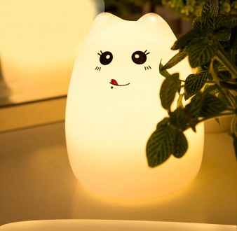 Силиконовый LED ночник-лампа Кошечка украсит любой интерьер и особенно пригодитс. . фото 3