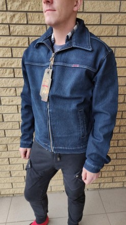 Куртка мужская джинсовая утепленная (на флисе) стрейчевая на молнии DIFFER, Турц. . фото 8