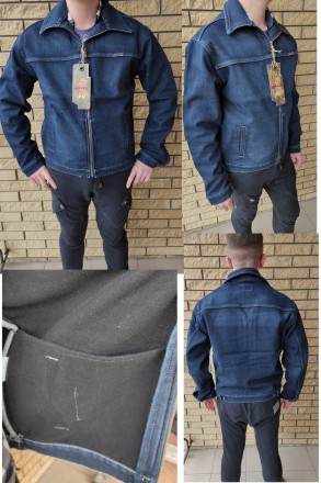 Куртка мужская джинсовая утепленная (на флисе) стрейчевая на молнии DIFFER, Турц. . фото 2