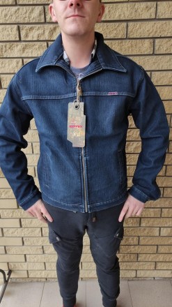 Куртка мужская джинсовая утепленная (на флисе) стрейчевая на молнии DIFFER, Турц. . фото 11